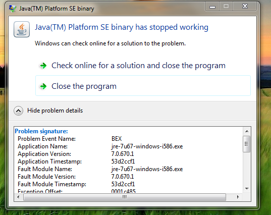 Can t install Java Properly on Windows 7 32-Bit - 1