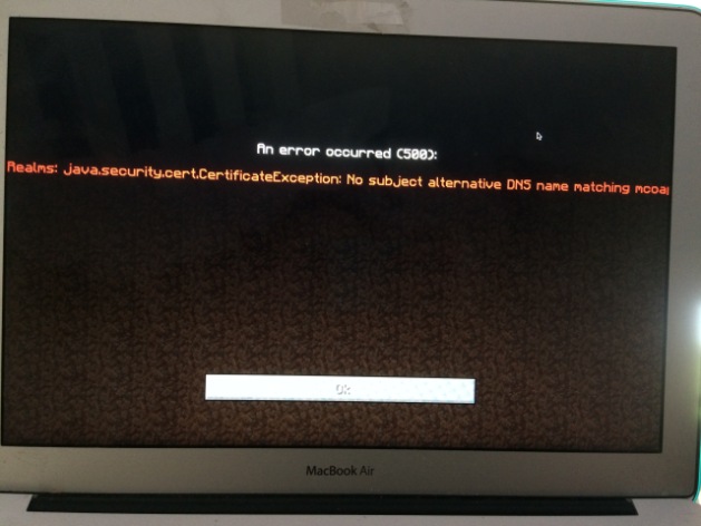 I m trying to join my friends minecraft realm but whenever i try this always pops up please help i m on a mac